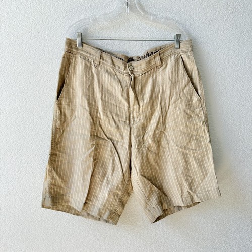 Tommy Bahama Leinen Streifen Herren Shorts Gr. 36 Natur