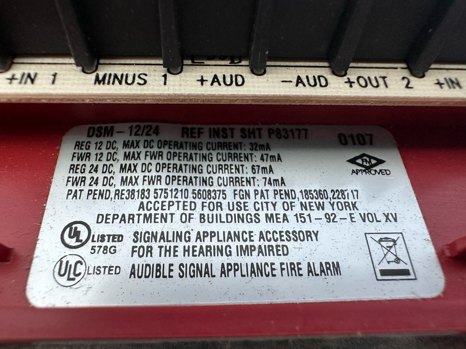 Wheelock DSM-12/24-R Dual Sync Fire Alarm Module - Red for sale online ...