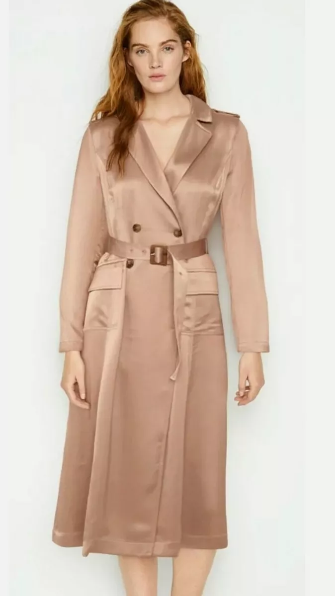 Victoria’s Secret Crepe Back Satin Trench Coat Size Medium RRP £145