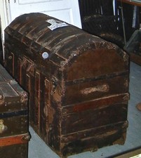 Antique  Camelback Travel Trunk  Dome shape
