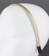 Gold braided headband jute rope braid hair band headband skinny narrow 3/8wide