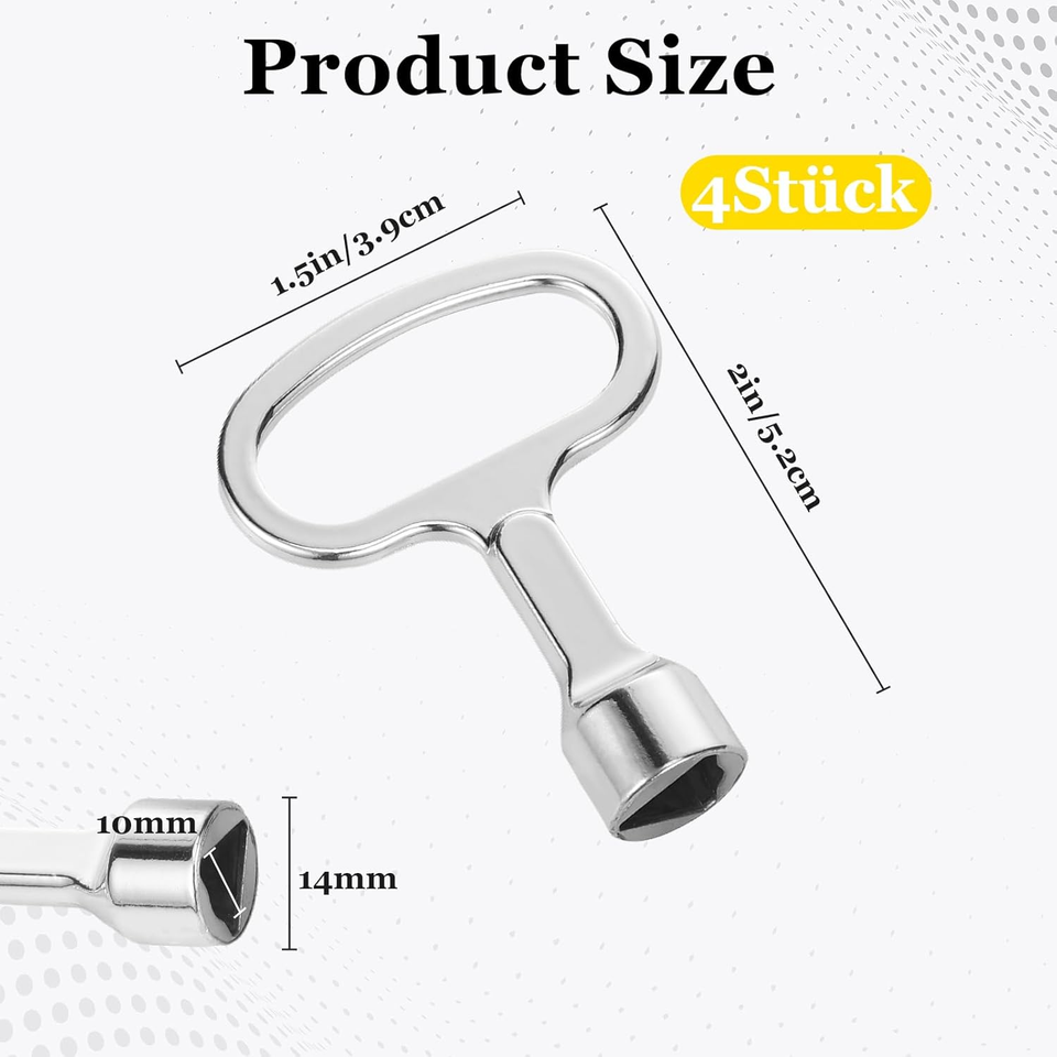 2 Stück Dreikantschlüssel Mülltonne, Dreieck Schlüssel, 3 Kant