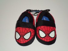 MARVEL SPIDERMAN GLOW IN THE DARK PLUSH SLIPPERS SIZE S 5-6 VERY NICE