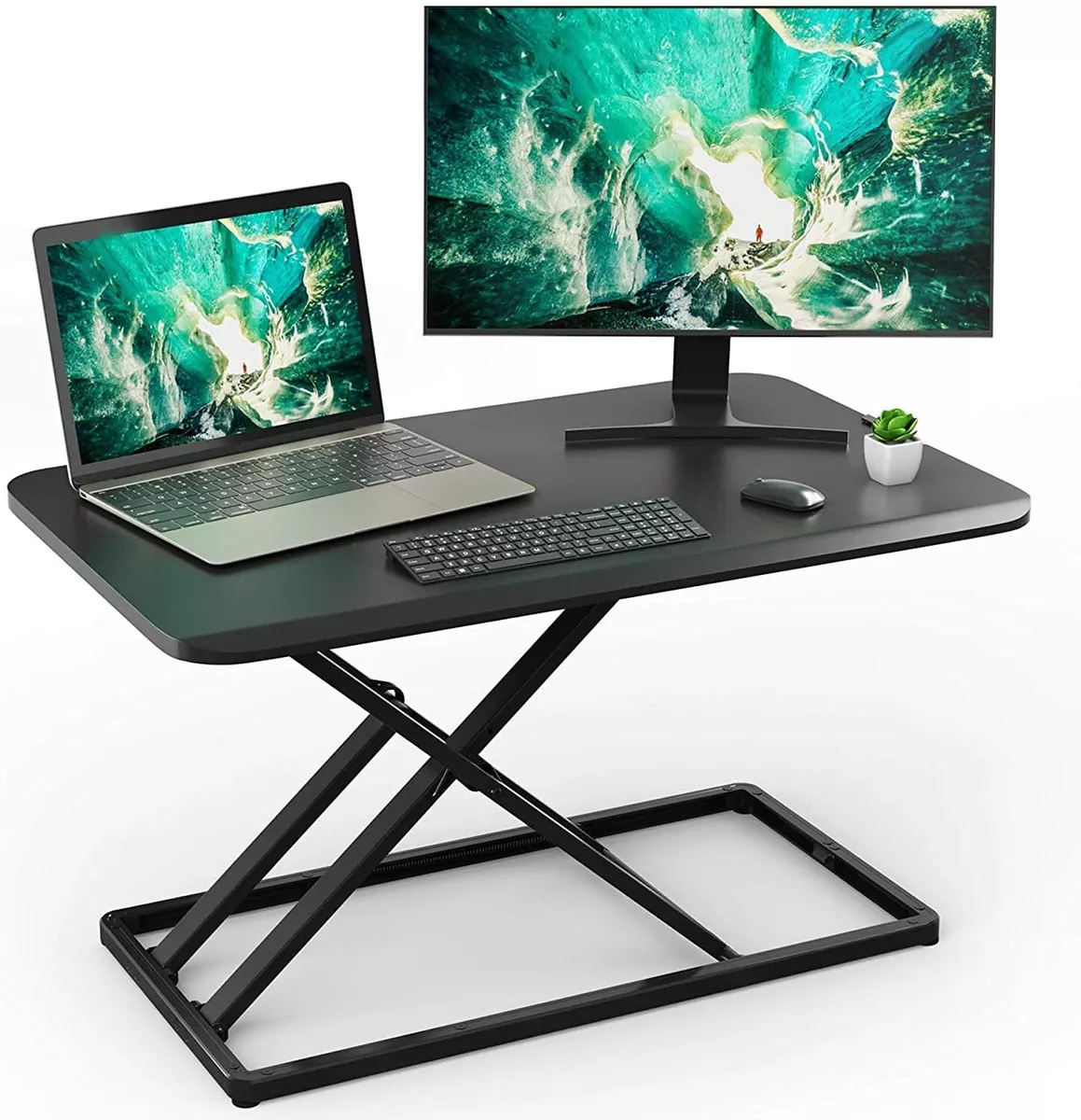 HUANUO Standing Desk Converter Height Adjustable Stand up Desktop Riser SEALED