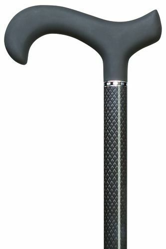 Men's Carbon Fiber Triple Wound Black Derby Handle Walking Cane-Supports 300 Lbs - Picture 1 of 1