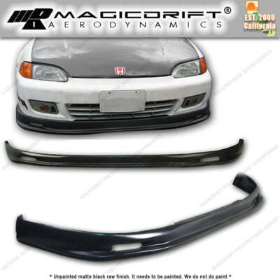 For 92-95 Honda Civic EG Harchback JDM Front + Rear Bumper Lip Spoiler Urethane