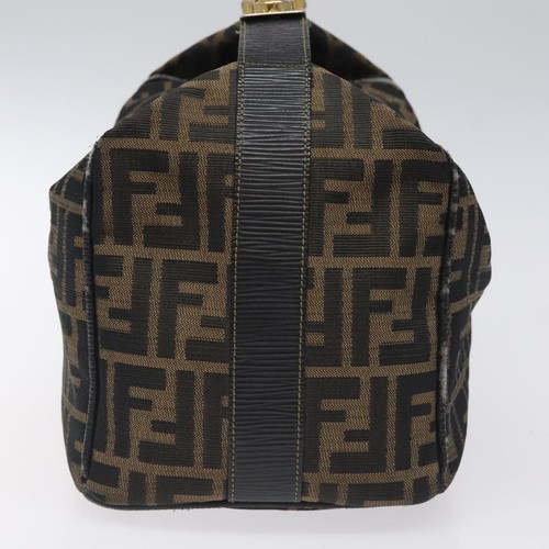 Fendi Zucca Canvas Kosmetiktasche Handtasche braun schwarz gold authentisch MX159 - Bild 4 von 23
