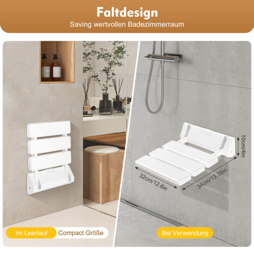 NEU Klappbarer Duschsitz zur Wandmontage Dusch Duschhocker Badestuhl Duschstuhl - Bild 2 von 18