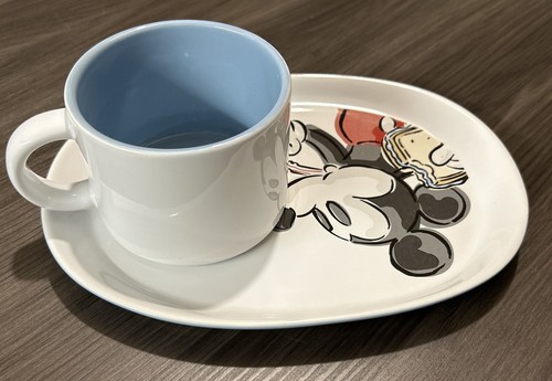 Disney Mug & Plate Platter Set Walt Disney Mickey Mouse Rare - Foto 4 di 11