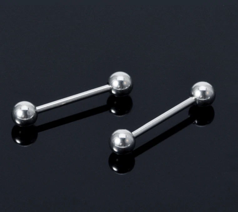 Piercing barretta barbell in acciaio orecchio bilancino lingua orecchino lobo - Immagine 2 di 4