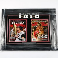 Stetson Bennett Signed Sports Illustrated framed 2021 and 2022 National Champion