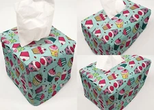 Teal Cupcake Tissue Box Cover