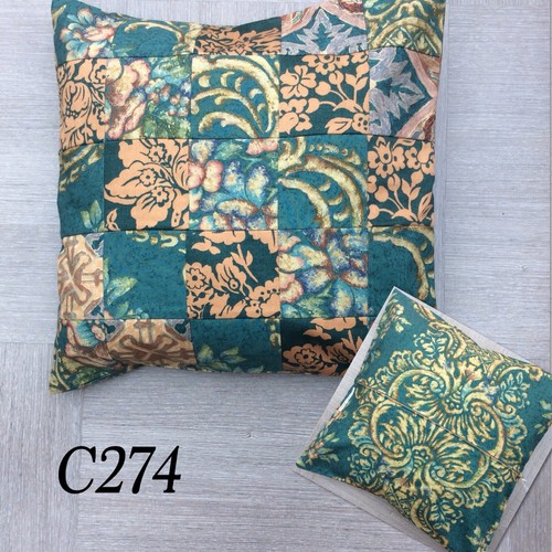 Handmade Patchwork GreenCushion Cover C274 - Picture 5 of 5