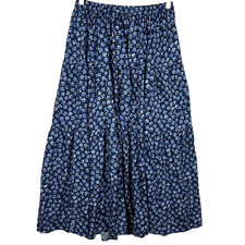 Vintage Women's Tiered Maxi Skirt 100 Rayon Sz S USA Cottage Prairie Boho Gypsy