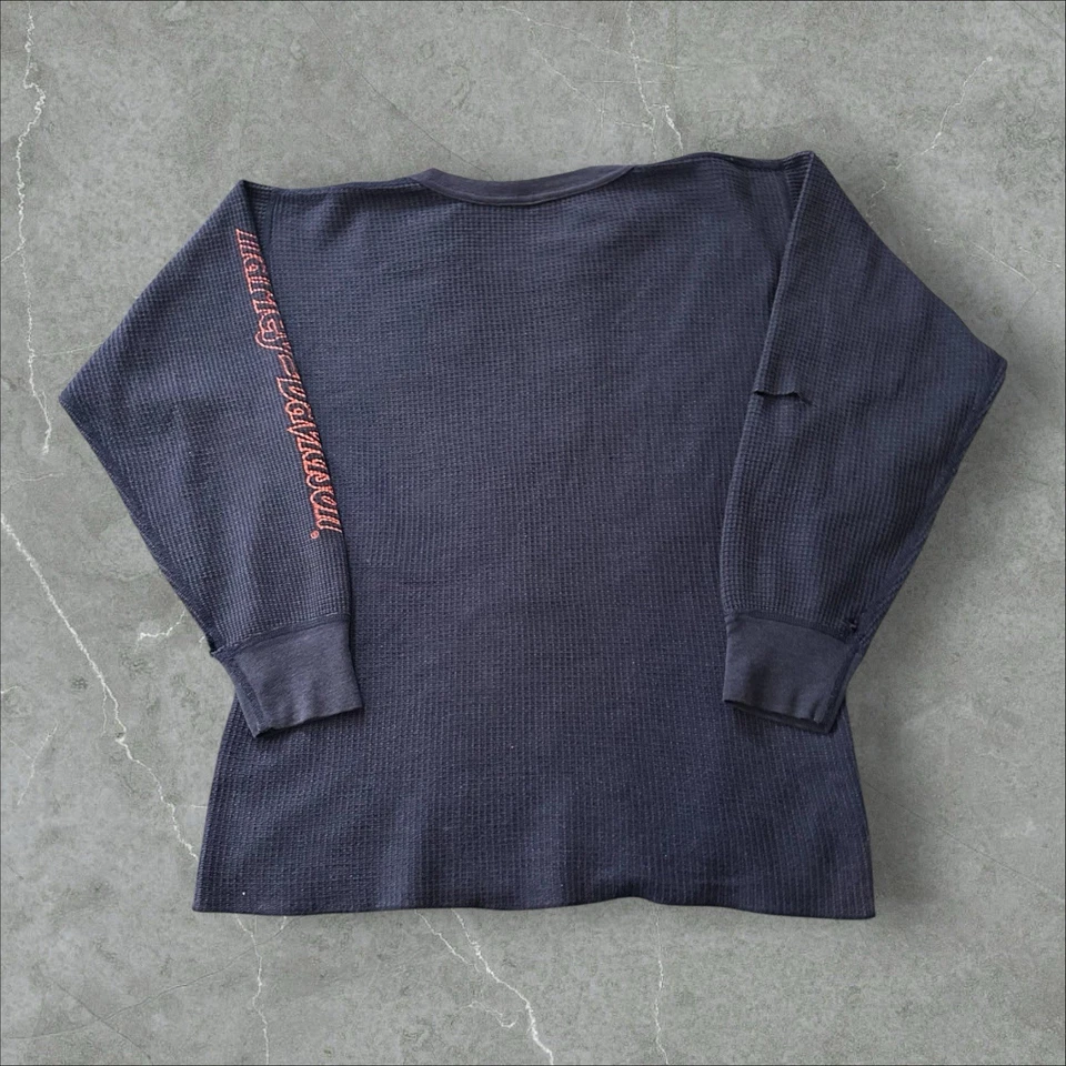 Waffle térmico vintage anos 1980 Harley Davidson melhor do que tem que ser azul pequeno - Imagem 2 de 4