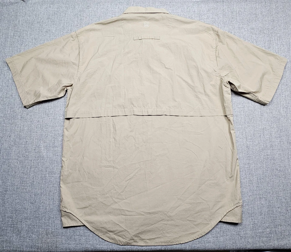 Camisa Beretta Para Hombre Grande Caqui Manga Corta Tiro Caza Ventilada Abotonada Foto 2 de 4