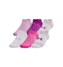 Under Armour Women's No-show Socks, Essential Cushioned, 6 Pack - Light Pink / M