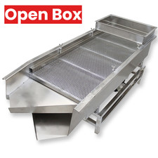 Open Box!220V Linear Vibrating Sieve Screen 6&3mm 2 Layer Stainless Steel Shaker