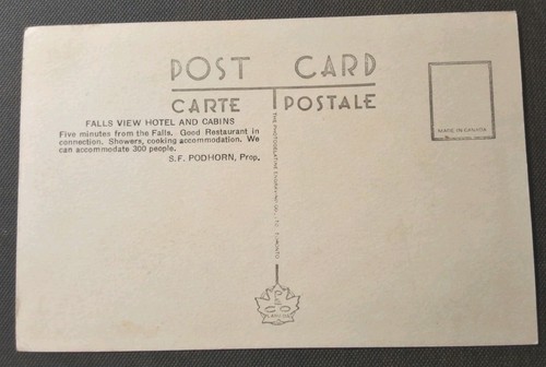 Niagara Falls-Ontario, Falls View Hotel Cabins, Advertising, Vintage Postcard PC - Picture 2 of 2