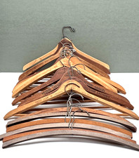 19 Vintage Wooden Hangers General Heavy Duty 1 The Plaza NYC 3 Pilgrim Laundry
