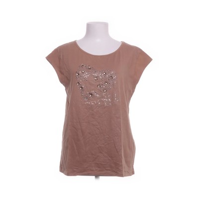 Airfield, Top, Größe: 38, Orange/Silber, Baumwolle/Elasthan, Print, Damen #9LO