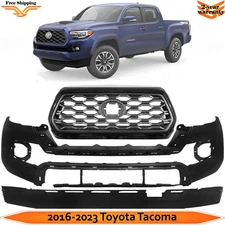 Front Bumper Cover Paintable & Grille Assembly For 2016-2023 Toyota Tacoma