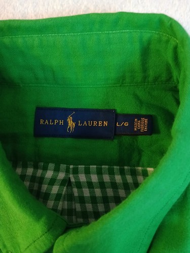 Neu mit Etikett Ralph Lauren GOLFGRÜN stückgefärbtes Oxford Hemd Herren LRG - Bild 4 von 4