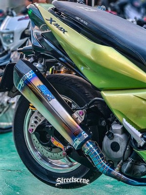 Full System For YAMAHA XMAX300 2018-2024 Exhaust Muffler Tips Carbon Header Pipe