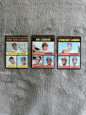1970 Topps Baseball League Leaders Lot of 3 - Cards #64, #65, #72 (HOF Stars)