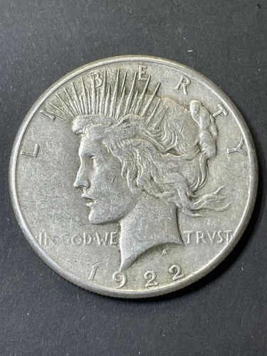1922 S Peace Silver Dollar 90% Silver US Coin VF