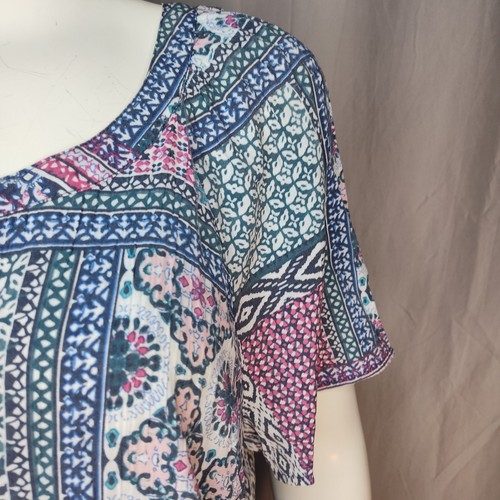 Kim Rogers XL boho floral hippie lightweight top peasant beach colorful - Picture 4 of 10