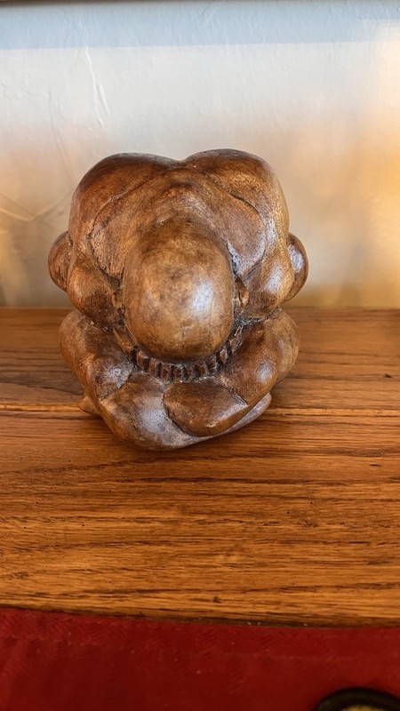Weeping Buddha Sculpture Figurine Statue Yogi Solid Wood Asian Meditation