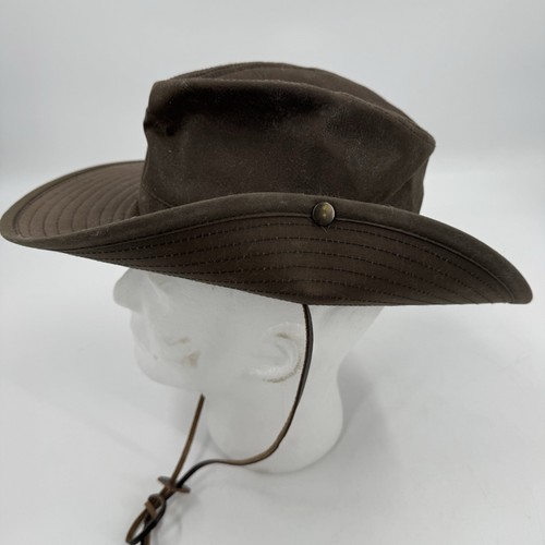 Dorfman Pacific Hombre Outback Sombrero con Cordón Mentón Pequeño Marrón Chocolate Oscuro - Imagen 2 de 9