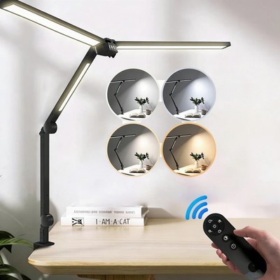 Dimmable LED Desk Lamp with Clamp Eye-caring 3-Lights Architect Desk Lights