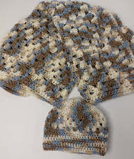 New 2pc Preemie Baby Cradle Bassinet Crib Receiving Blanket Hat Hand Crocheted