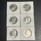 1964 JFK Kennedy 50 Cents Half Dollars 90% Silver US Coins Circulated Lot of 6