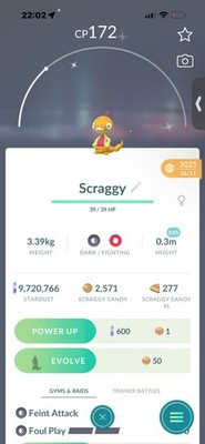 Pokemon Go Shiny Scraggy (XXS)