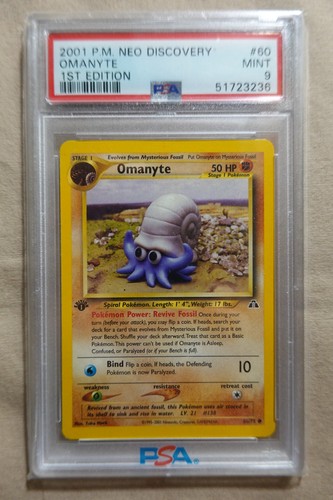 Omanyte (1st Edition) graded PSA 9 for sale on eBay