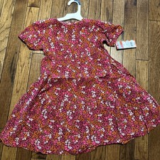 Cat  Jack Girls 5T Soft Floral Twirl Dress With Pockets Fall Knee Length NWT