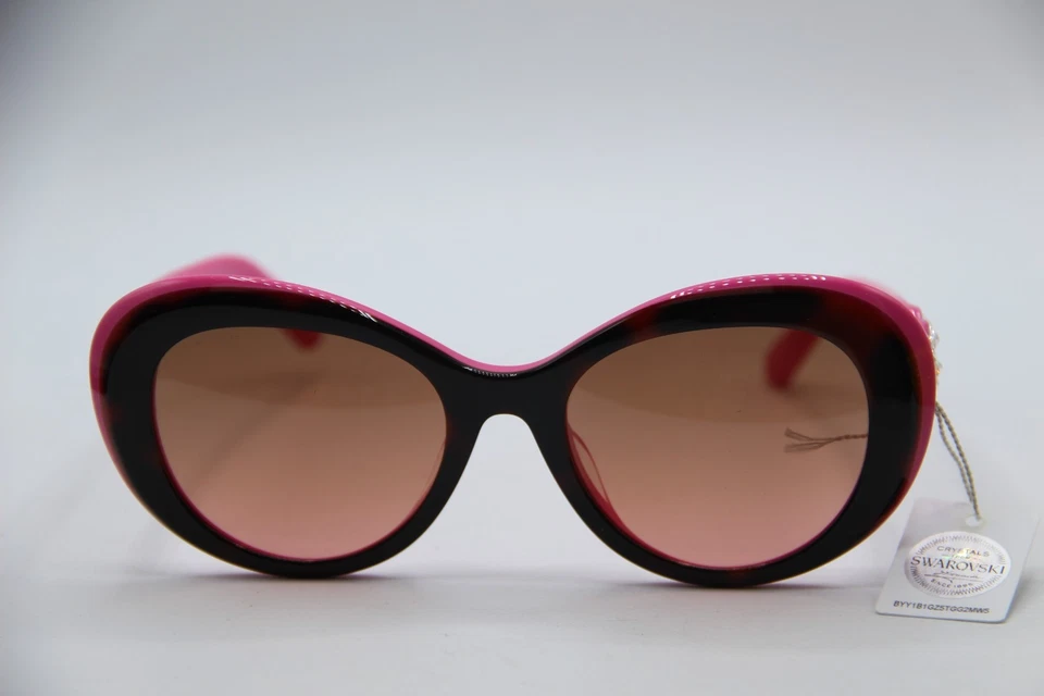 NOVO ÓCULOS DE SOL SWAROVSKI SK 224 56F HAVANA ROSA DEGRADÊ ARMAÇÃO AUTÊNTICA 54-20 - Imagem 2 de 4