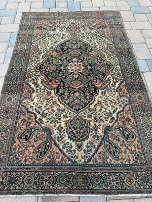 Exquisite Handmade Antique Oriental Rug, Muted Floral Collector's Piece, 4x6