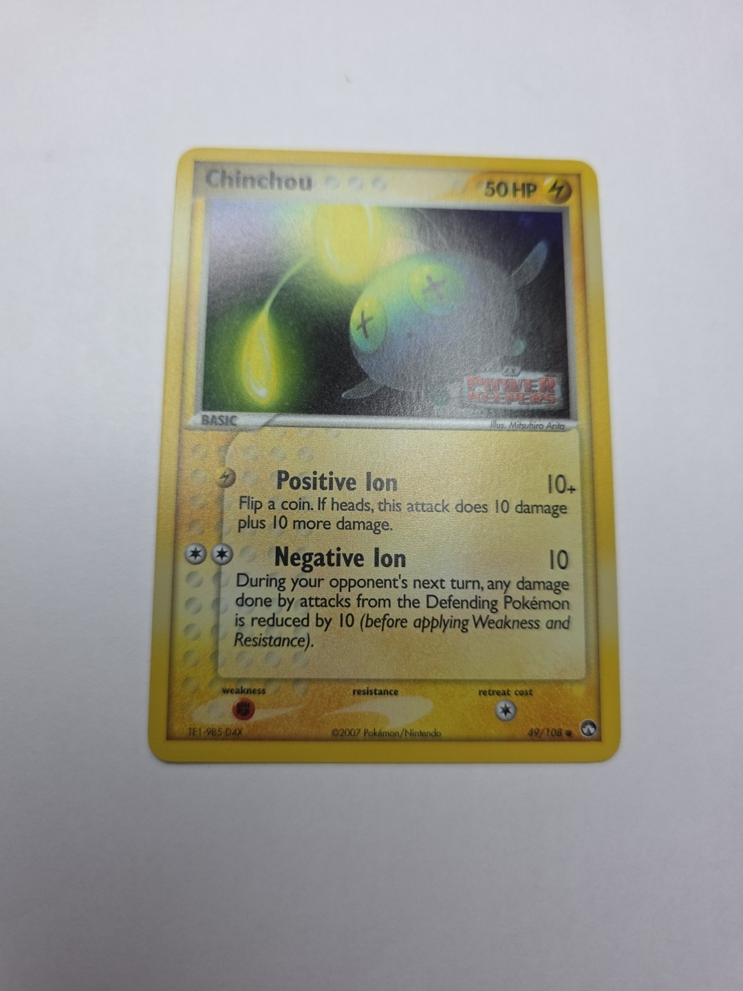 Pokémon TCG Chinchou 49/108 EX Power Keepers Reverse Holo