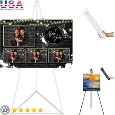 Folding Metal Display Easel Stand Adjustable Poster Sign Holder Events New