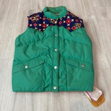 Vintage Obermeyer Goose Down Green Size M Snap Button Puffer Vest 80s Gorpcore