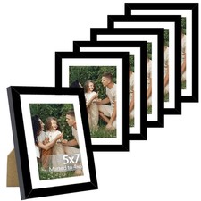5x7 Picture Frame with 4x6 Mat Set of 6, Display Photo 4x6 with Mat or 5x7 wi...
