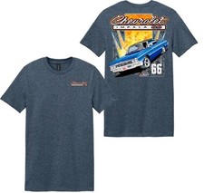1966 Impala Ss 258 Mens Heather Navy T-shirt 100 Cotton Drag Race Nhra