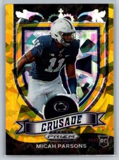 2021 Panini Prizm Draft Picks Crusade Gold Ice Micah Parsons #175 Rookie TC1818