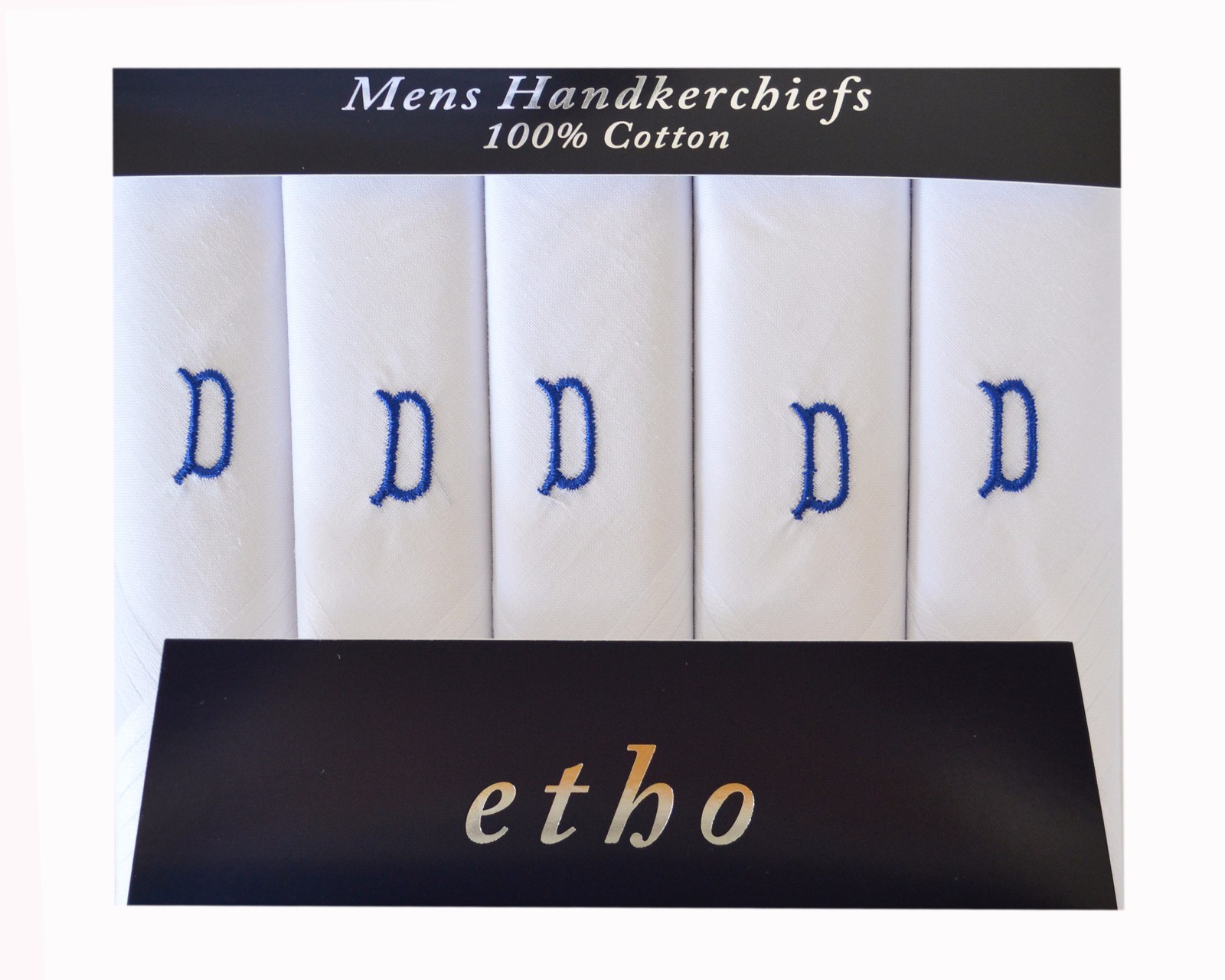 MENS INITIAL EMBROIDERED PERSONALISED 100 COTTON HANDKERCHIEFS HANKIES