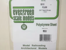 Plain White Sheets (4)  6" x 12" .010" Thick Evergreen Scale Models Plastic 9010