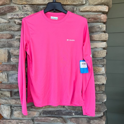 Columbia Sportswear LS Top Shirt (2) pink weiß Medium 1 pink Large neu mit Etikett